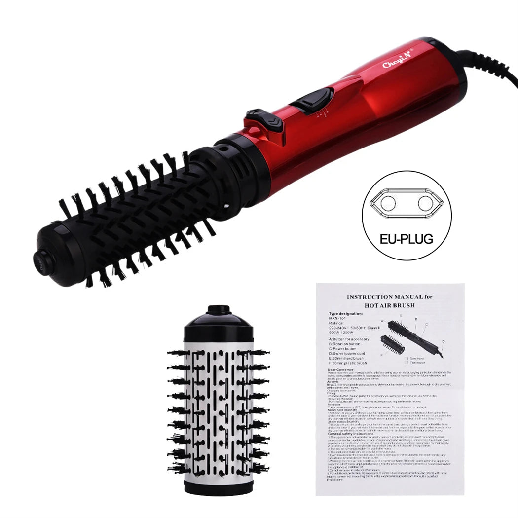 LuxeSilk™ 2-in-1 Ionic Auto-Rotating Hot Air Brush – Hair Dryer, Curler & Straightener Volumizing Styler
