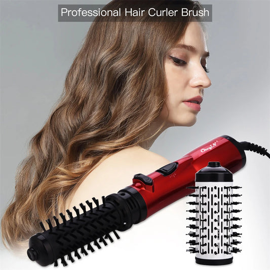 LuxeSilk™ 2-in-1 Ionic Auto-Rotating Hot Air Brush – Hair Dryer, Curler & Straightener Volumizing Styler
