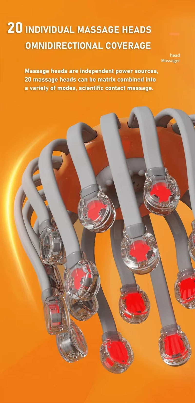 Meet the OctoVibe – 20-Head Red Light Massager for Ultimate Head Bliss