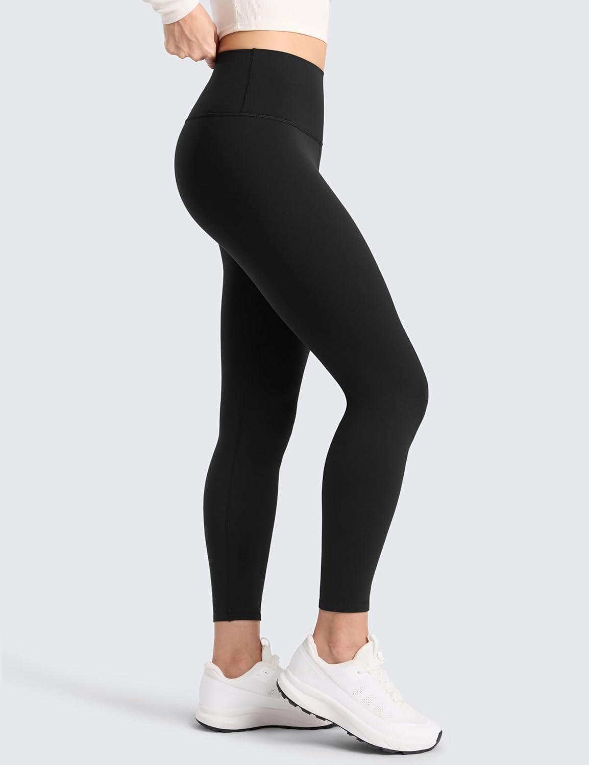 CRZ YOGA Matte Fleece Lined Leggings 25'' - Thermal Casual Lounge Workout Womens Yoga High Waisted Pants Winter Warm