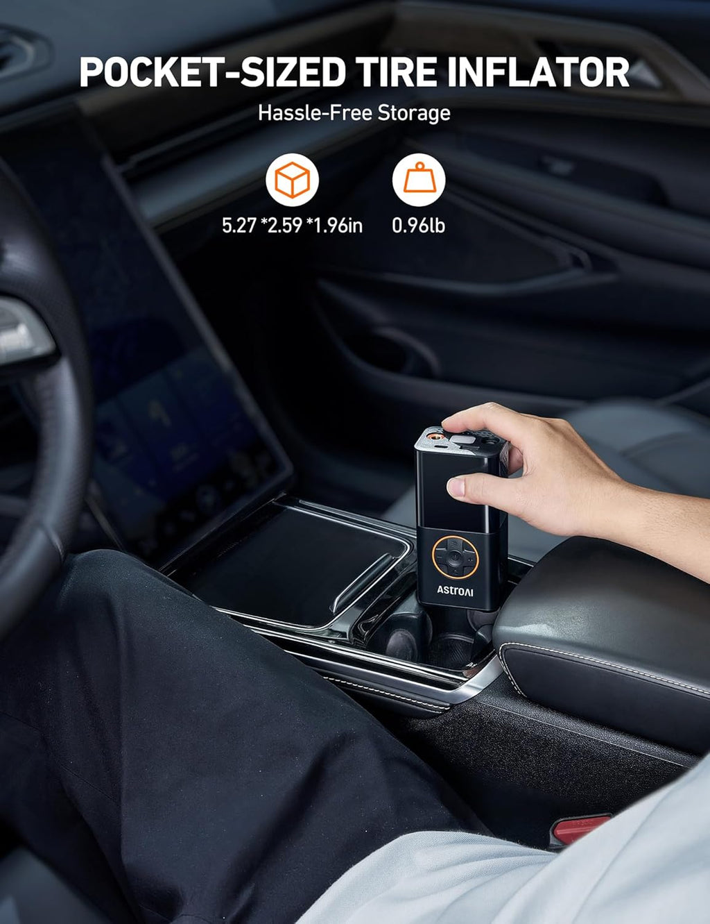 AstroAI Tyre Inflator Cordless Air Compressor, Portable Electric Bike Pump 150 PSI, with Digital Dual Values Display, Pressure Gauge, LEDLight, Rechargeable Tyre Pump for Car, Bike, Motorbike, Ball