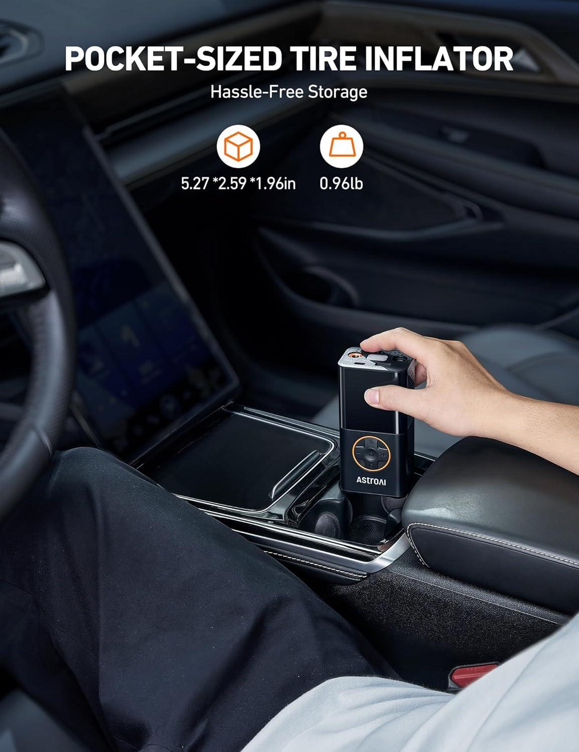 AstroAI Tyre Inflator Cordless Air Compressor, Portable Electric Bike Pump 150 PSI, with Digital Dual Values Display, Pressure Gauge, LEDLight, Rechargeable Tyre Pump for Car, Bike, Motorbike, Ball