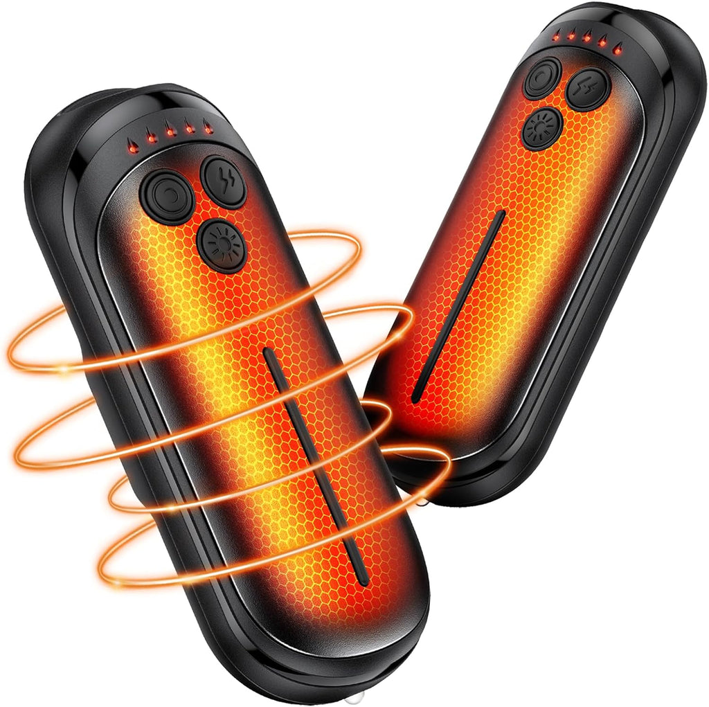 Rechargeable Hand Warmers 2 Pack, 6000mAh Electric Hand Warmer Rechargeable, 2 in 1 Portable Hand Warmers with AI Smart Chips, Outdoor, Hunting, Camping for Family for Christmas