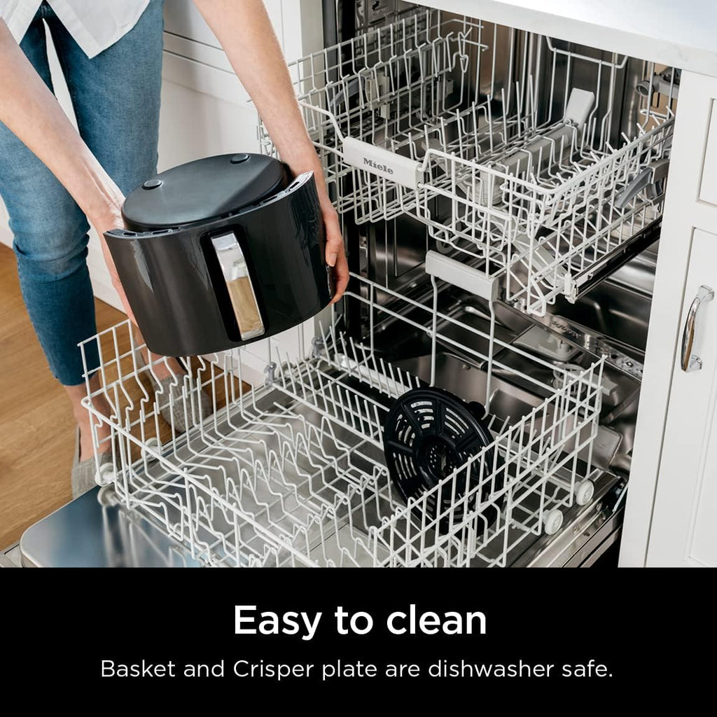 Ninja | XL Single Basket Air Fryer | 5.5 QT Capacity fits 3lbs of Wings | 5-in-1Air Fry, Roast, Bake,Reheat & Dehydrate |Dishwasher Safe Parts & Recipe Guide | Grey |AF150AMZ