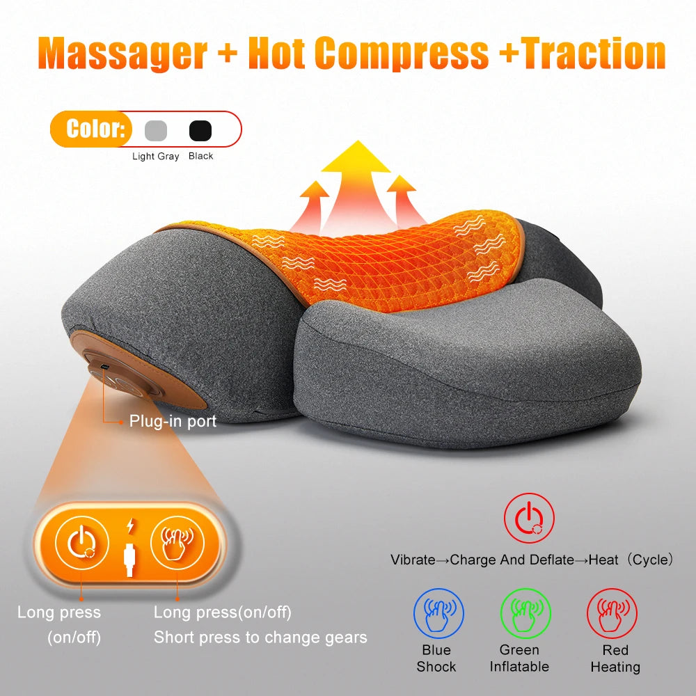 OrthoEase Luxe – Heated Cervical Support Pillow for Pain Relief