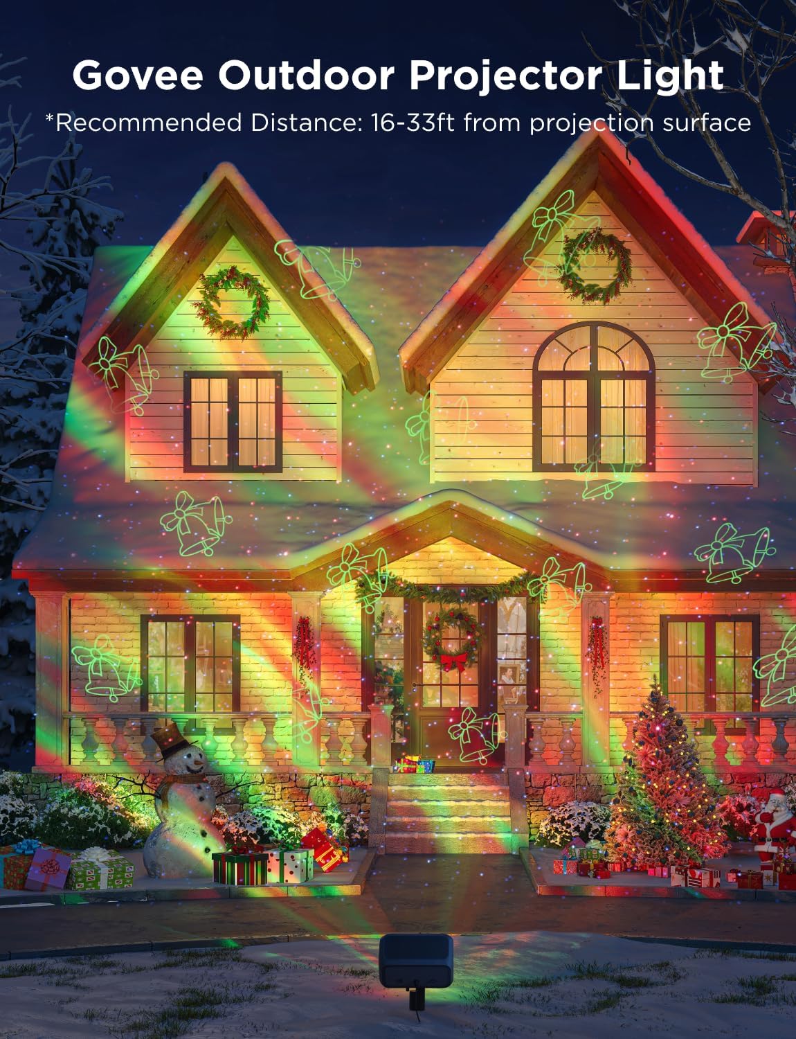 Govee Outdoor Projector Light, Upgraded Aurora Star Projector with 16 RGB Patterns, 50+ Scene Modes for Indoor & Outdoor Holiday Decor, Works with Alexa, Google, Matter, IP65 Waterproof