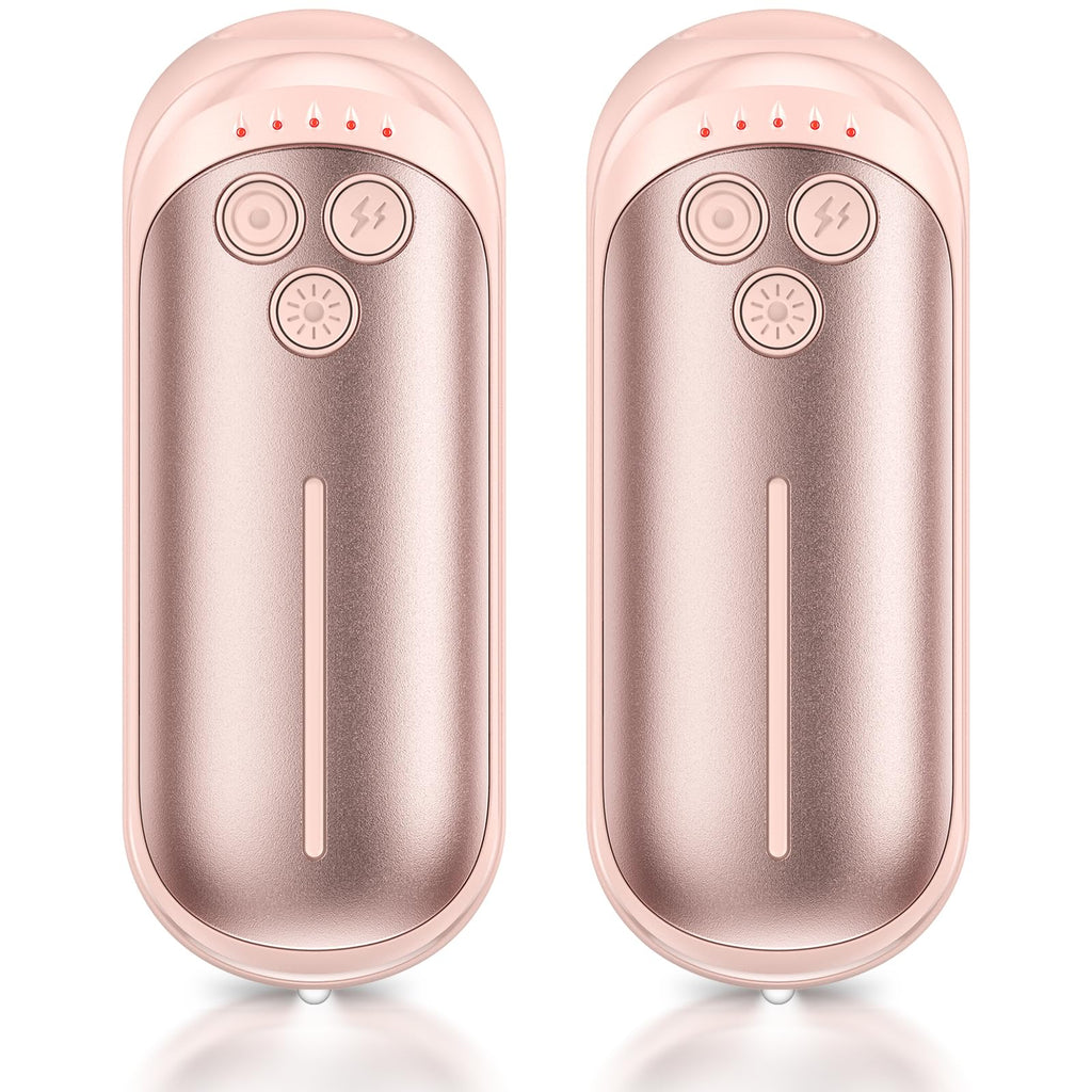 Rechargeable Hand Warmers 2 Pack, 6000mAh Electric Hand Warmer Rechargeable, 2 in 1 Portable Hand Warmers with AI Smart Chips, Outdoor, Hunting, Camping for Family for Christmas
