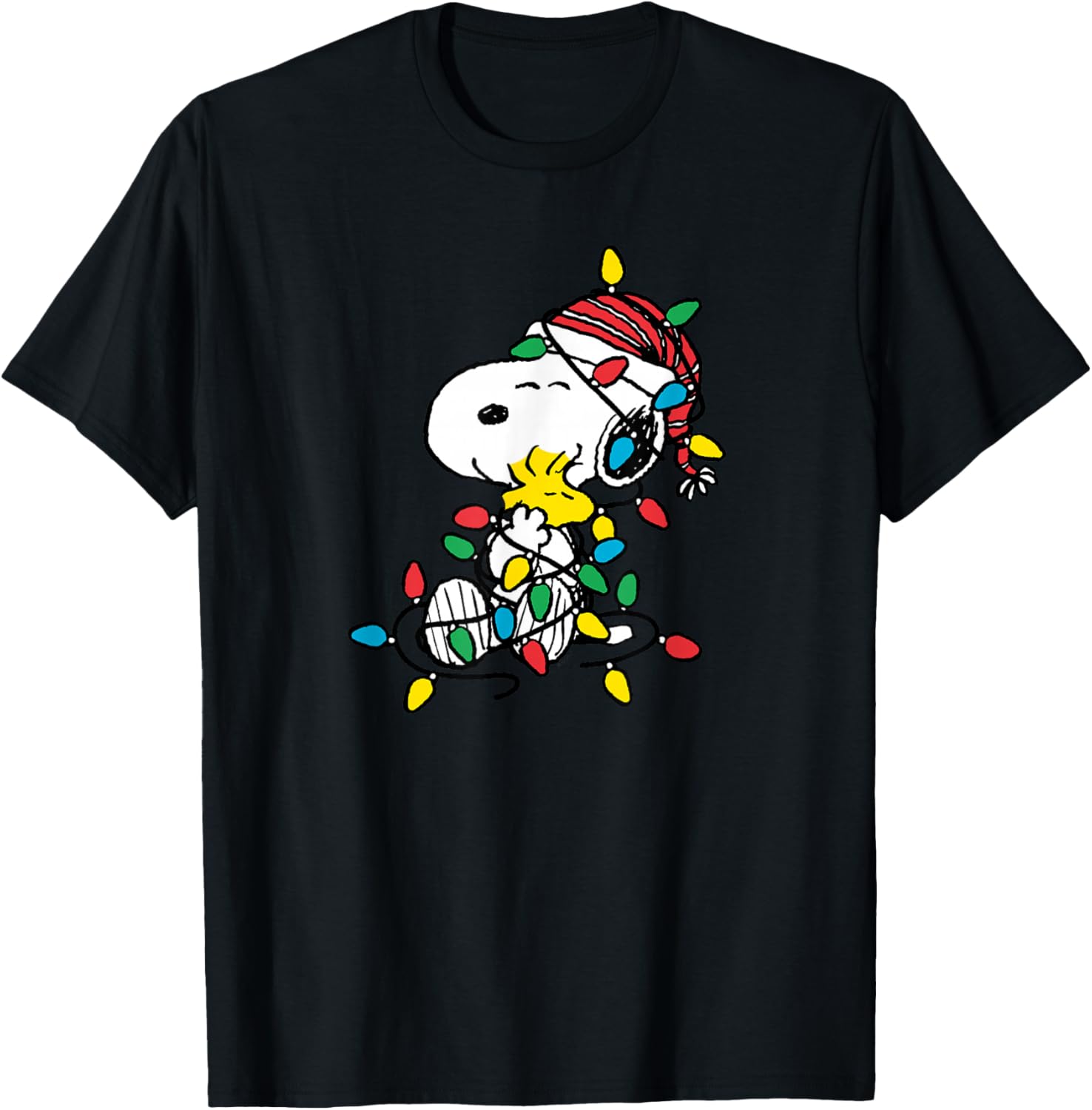 Peanuts - Snoopy Woodstock Christmas Lights T-Shirt