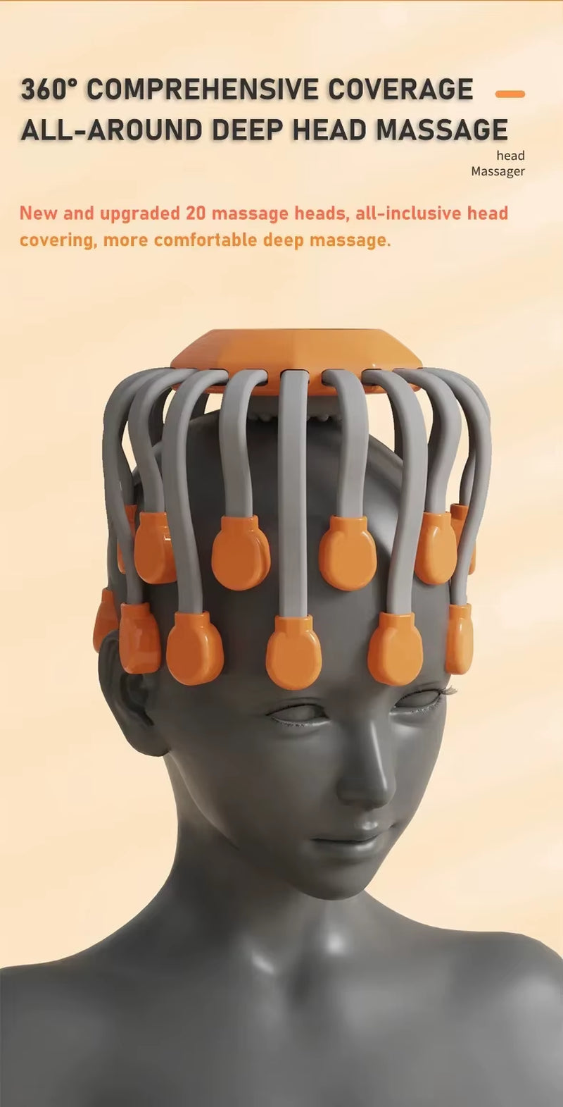 Meet the OctoVibe – 20-Head Red Light Massager for Ultimate Head Bliss