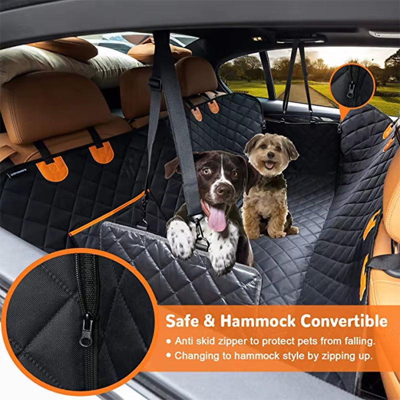 "PawGuard™ Waterproof Dog Car Seat Cover – 4-in-1 Travel Hammock, Scratch-Proof Back Seat Protector for Small, Medium & Large Dogs"