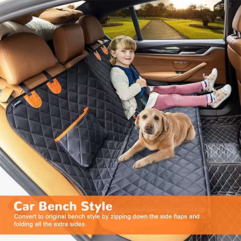 "PawGuard™ Waterproof Dog Car Seat Cover – 4-in-1 Travel Hammock, Scratch-Proof Back Seat Protector for Small, Medium & Large Dogs"